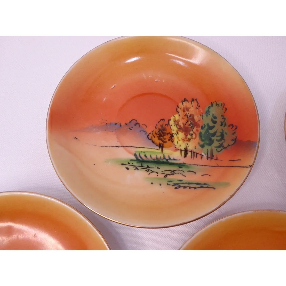 Vintage Hand Painted Moriage Windmill Sunset 5